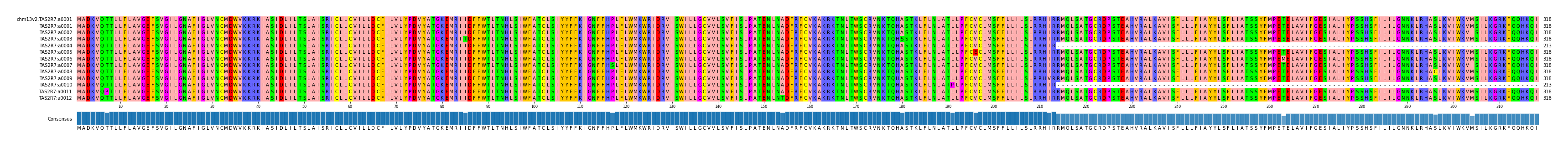 Multiple Alignments (by translate haplotype frequency)
