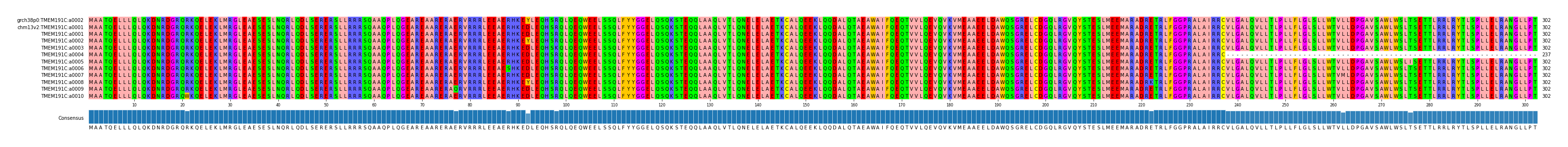 Multiple Alignments (by translate haplotype frequency)