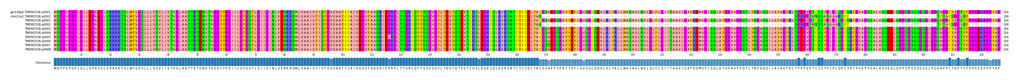 Multiple Alignments (by translate haplotype frequency)