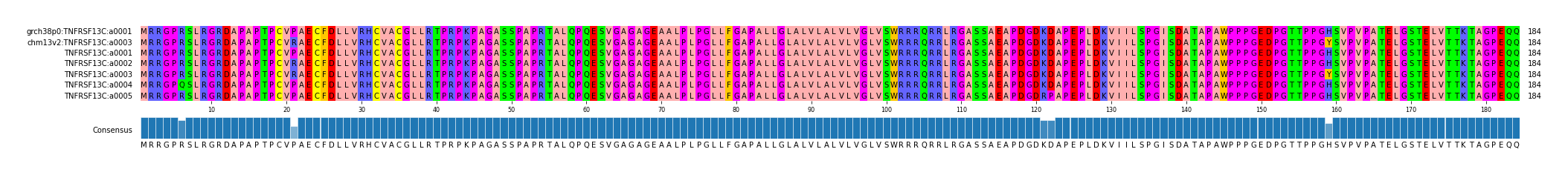 Multiple Alignments (by translate haplotype frequency)