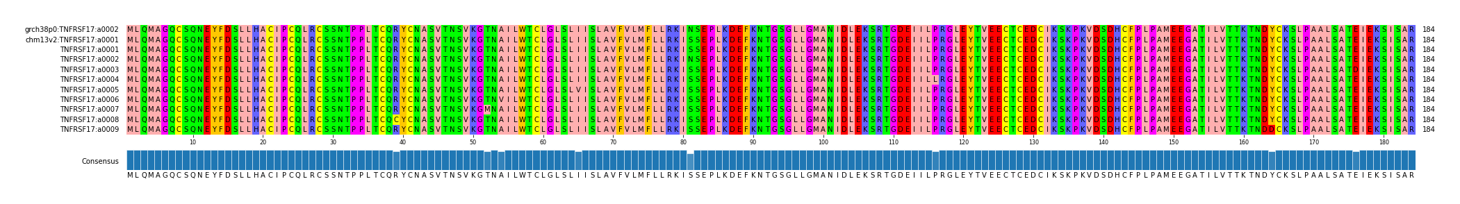 Multiple Alignments (by translate haplotype frequency)