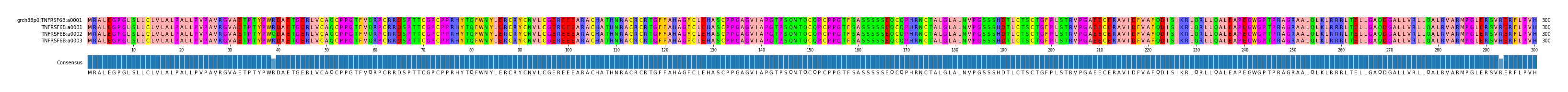 Multiple Alignments (by translate haplotype frequency)