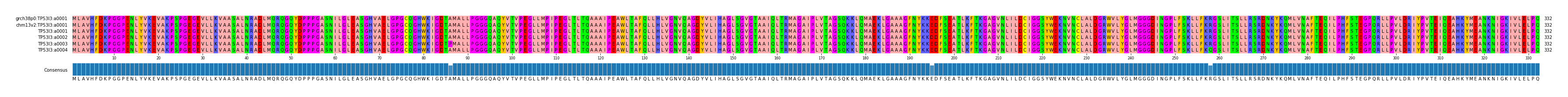 Multiple Alignments (by translate haplotype frequency)