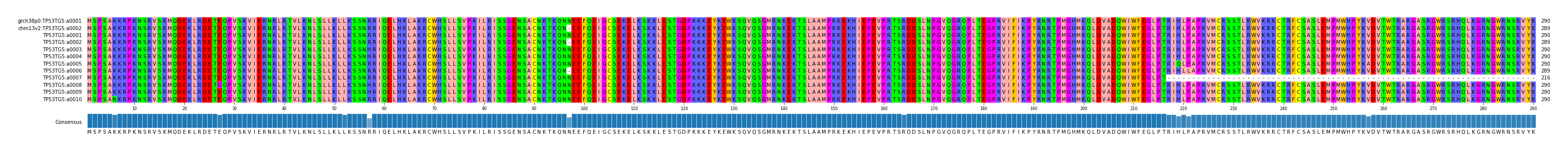 Multiple Alignments (by translate haplotype frequency)